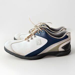 FootJoy Sport LT Men's Golf Shoes White Size 9.5 58053 Leather Spiked Cleats
